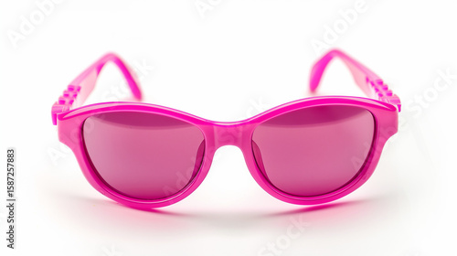 pink sunglasses on white background