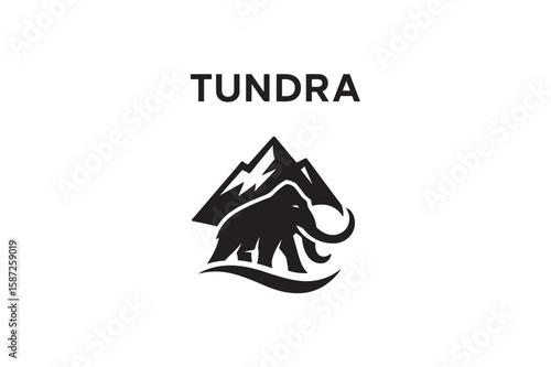 Tundra silhouette on white background.01