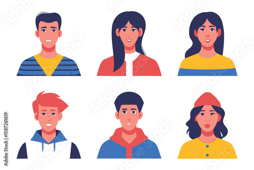 Diverse Avatar Collection: A diverse collection of avatar portraits showcases a spectrum of characters, embodying individuality and style in digital representation.