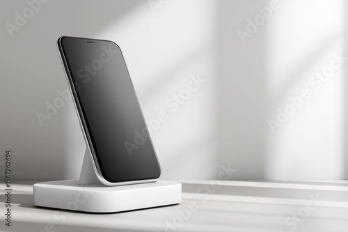 Wallpaper Mural Modern Tech Device on Minimalist White Stand with Subtle Shadows Torontodigital.ca