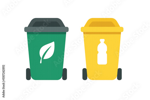recycle bin with green grass