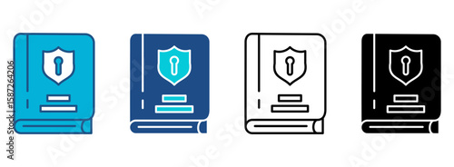 Privacy Law Icon Set With Multiple Styles. Vector Illustration