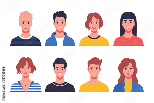 Diverse Portraits: A vibrant collection of individual portraits, each radiating unique expressions and styles, showcasing the beauty of human diversity.