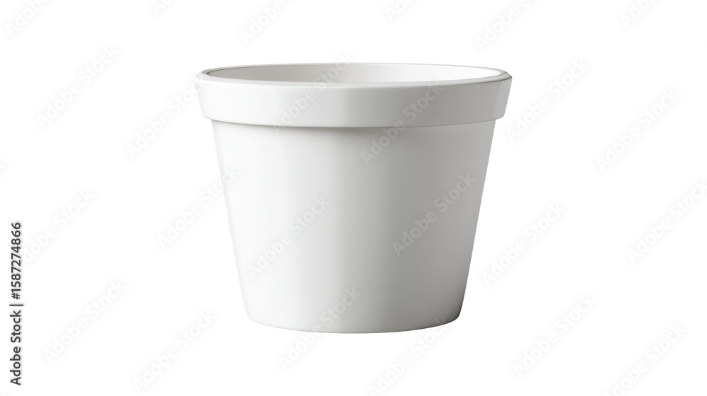 White ceramic flower pot with isolated, transparent background White ceramic flower pot with isolated, transparent background