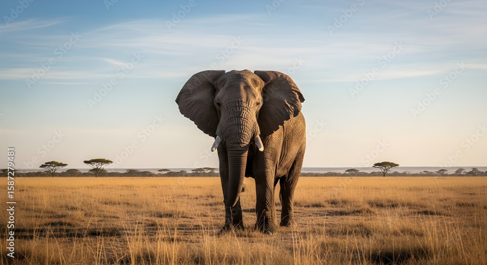 Obraz premium elephants at sunset