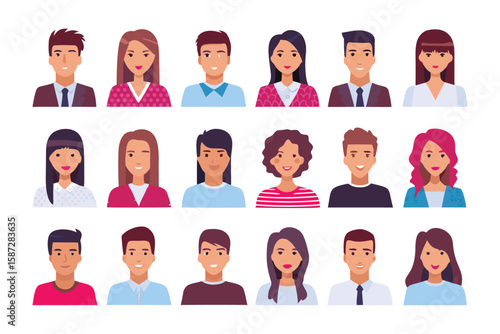 Diversity of Faces: A compilation of diverse people, capturing a mosaic of facial expressions and distinctive features, reflecting the beauty of varied personalities and backgrounds.