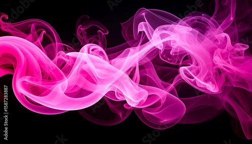 Abstract swirling smoke in pink and magenta