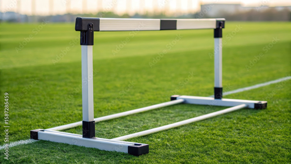 Obraz premium Hurdle outdoor activity. hurdle outdoor activity field grass sport equipment athletics training competition track exercise fitness obstacle