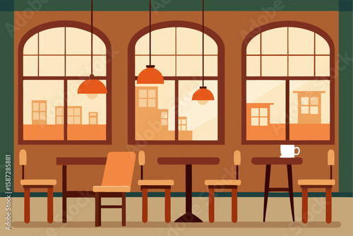artisan caf  interior with solid wood tables