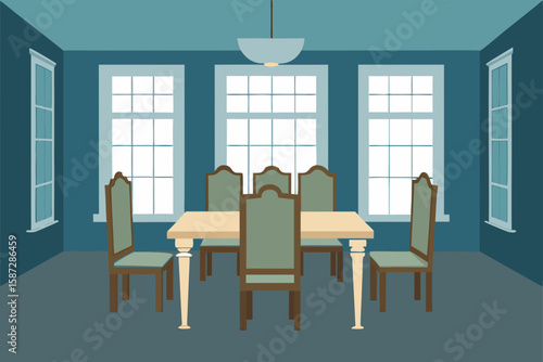georgian manor house dining area with paneling
