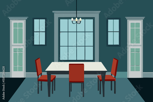 georgian manor house dining area with paneling