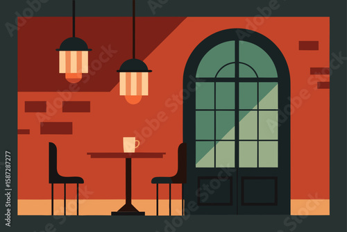 refined bistro corner with window lighting