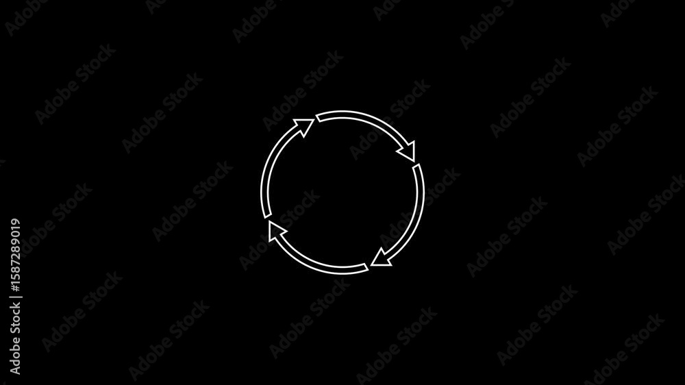 Circle arrows. Circular process, rotate infographic element. Round step ...