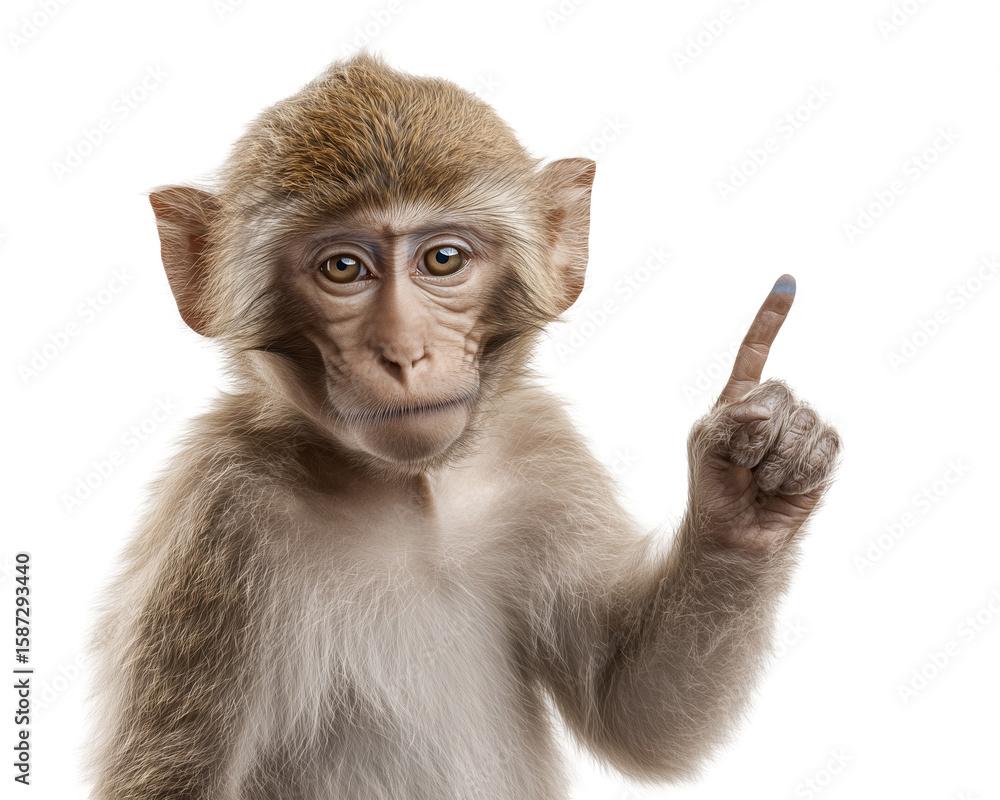 Obraz premium Monkey pointing at a cloud graphic