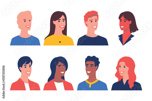 Smiling Faces: A diverse group of smiling faces with the joy and happiness. A visual embodiment of unity and togetherness.