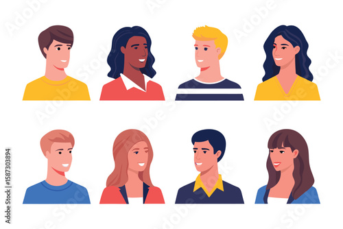 Diversity in Portraits: A collection of diverse portraits showcasing the beauty of various individuals, celebrating uniqueness and inclusivity with each face exuding warmth and character.
