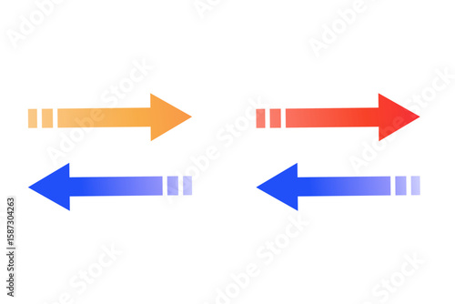 グラデーション矢印アイコン｜方向やプロセス図解に使えるイラスト素材