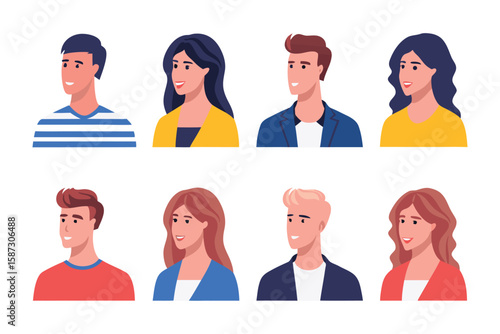 Diversity of Faces: A captivating collection of diverse individuals showcases a spectrum of looks, styles, and identities, each conveying a unique essence of individuality and human expression.