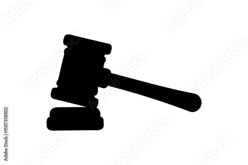 justice gavel silhouette vector, judge hammer vector illustration