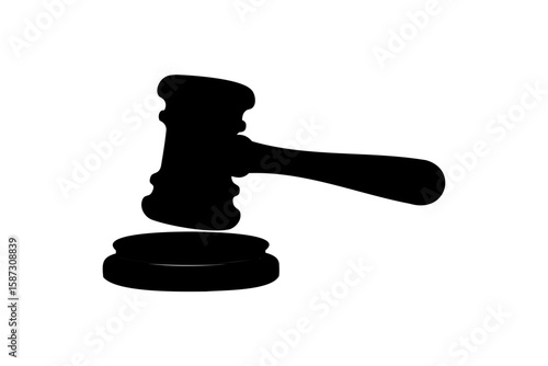 justice gavel silhouette vector, judge hammer vector illustration