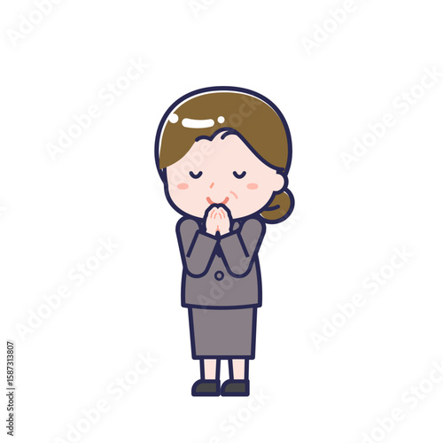 中年の会社員／ななめ／女性 24