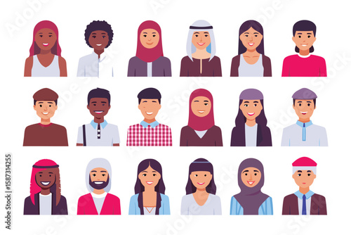 Cultural Diversity: A vibrant collection of diverse portraits showcasing various ethnicities, cultures, and individual identities.