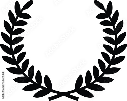 Laurel wreath vector silhouette, Wreath icon