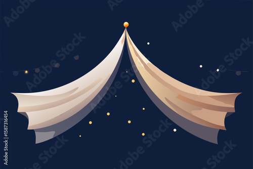 circus tent on a blue background
