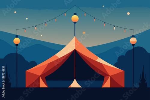 circus tent in the mountains