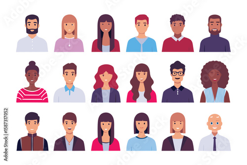 Diverse Community Faces: A vibrant collection of individual portraits representing various backgrounds and identities, fostering inclusivity and celebrating the rich tapestry of humanity. 