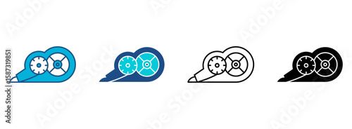 Correction Tape Icon Set With Multiple Styles. Vector Illustration