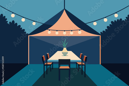 circus tent on the night sky