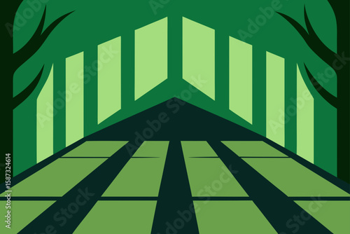 floor design mimicking a forest canopy shadow