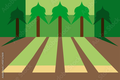 floor design mimicking a forest canopy shadow
