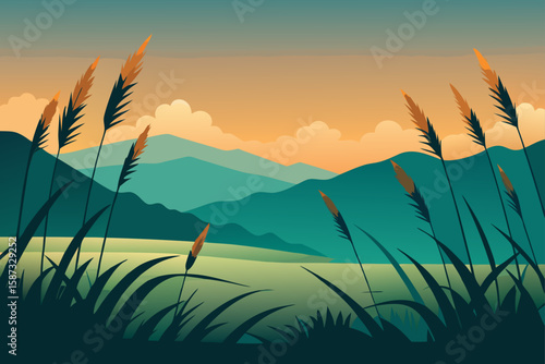 sunset in the mountains