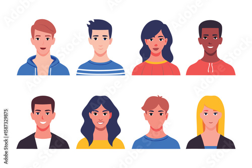 Diverse Portraits: A collection of faces, each a unique expression of identity and emotion, offering a glimpse into a world of individuality and the human experience.