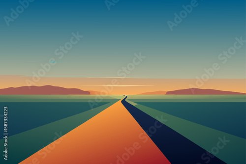 sunset over the desert