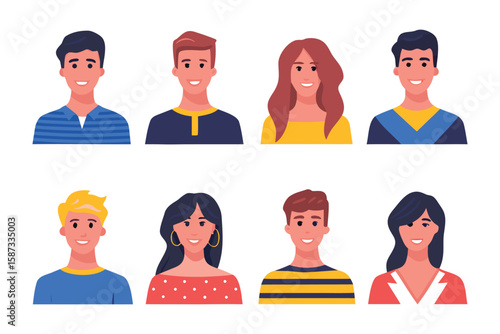 Diversity in Portraiture: A collection of diverse portraits, showcasing various individuals with distinct characteristics and expressive appearances.