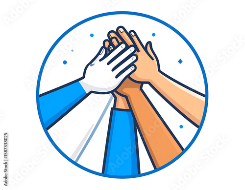 Wallpaper Mural Teamwork Illustration: Hands United Torontodigital.ca