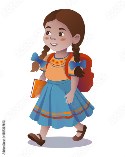 Back to School – Mexican Girl Illustration
Regreso a clases – Ilustración de niña mexicana
