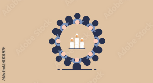 Circle of People Around Candles