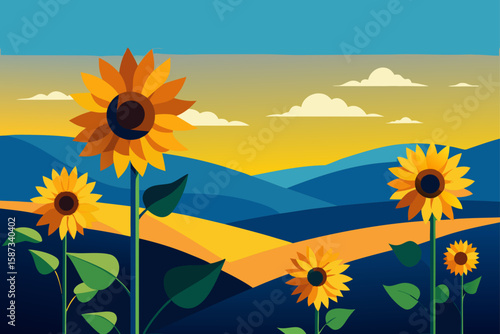sunflowers on the beach
