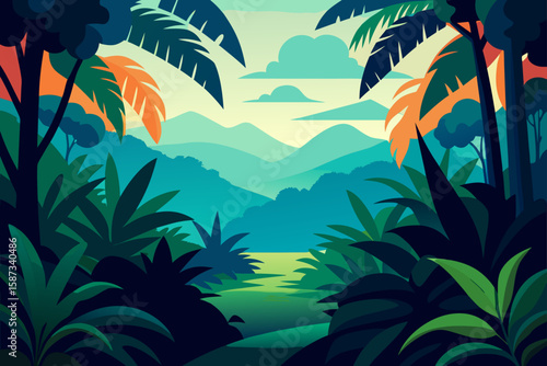 tropical island with palm trees