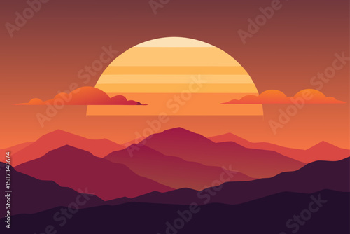 sunset over the mountains