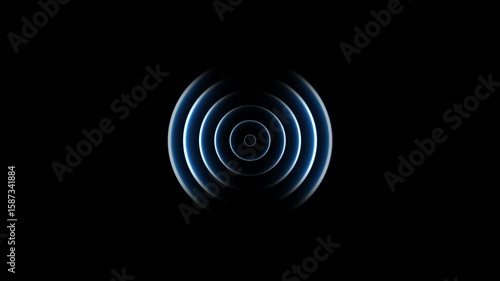 Radio wave looping animation concept. Radio wave looping screen on black background animation.