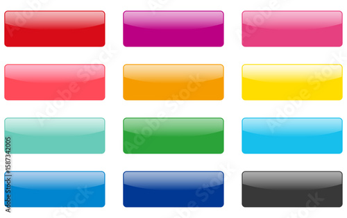 光沢・webボタンアイコン長方形