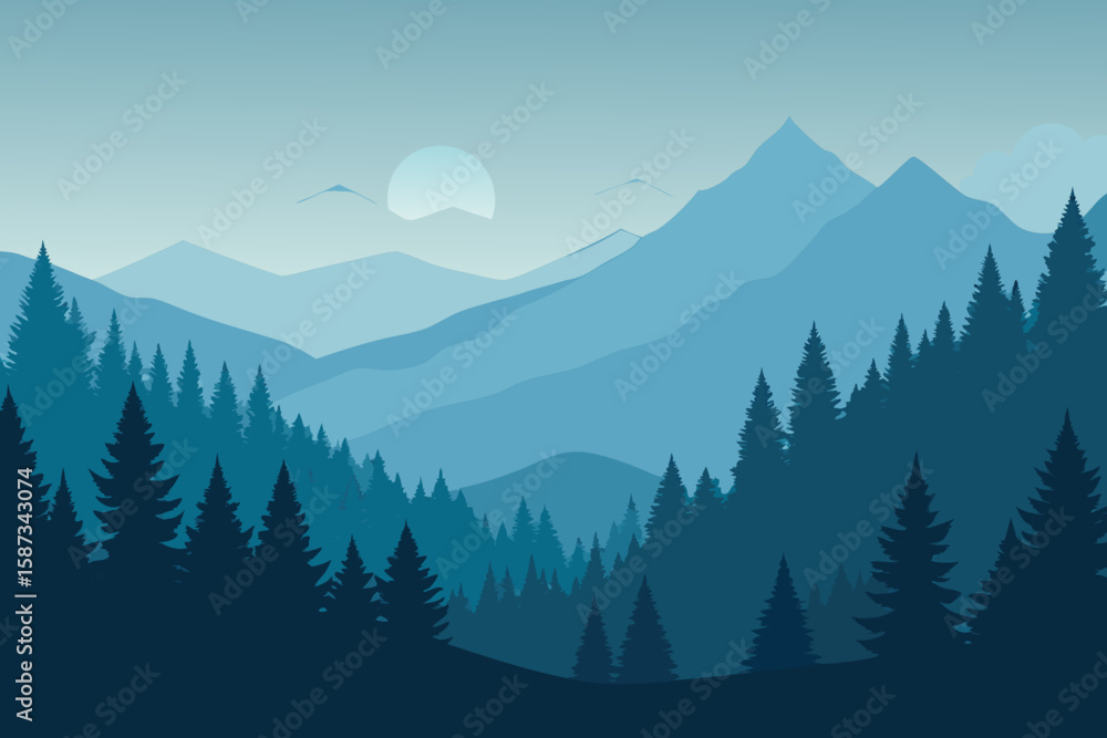 Obraz premium winter mountain landscape with snow