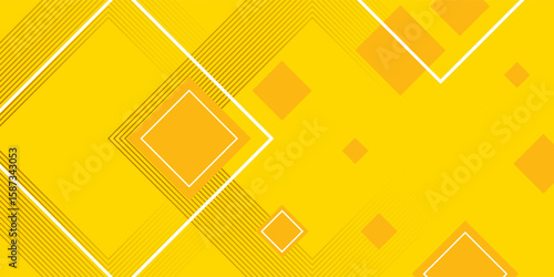 abstract geometri square shape white,red,orange on yellow background. vector illustration eps10