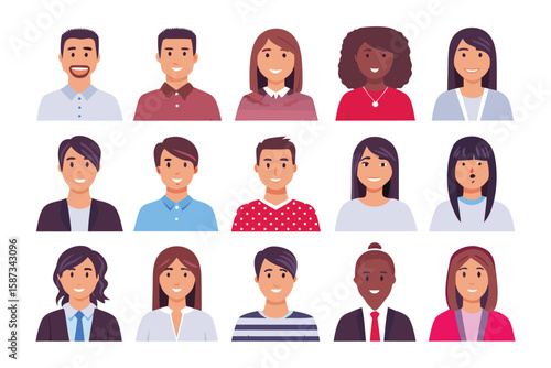 Diverse Portraits: A collection of diverse portraits of individuals, showcasing a spectrum of expressions and appearances. Each person's unique features and personality are captured
