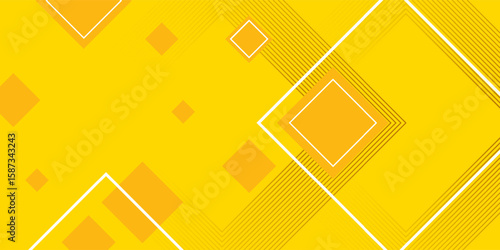 abstract geometri square shape white,red,orange on yellow background. vector illustration eps10